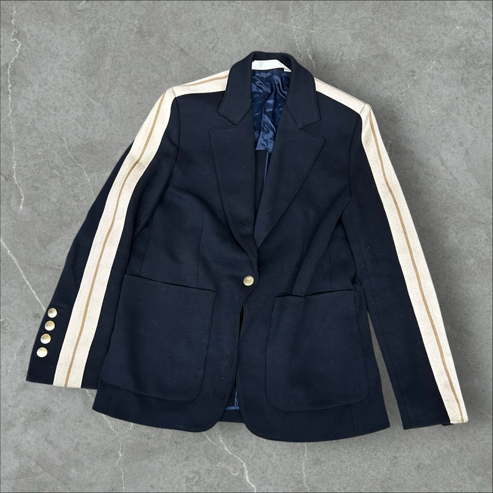 Palm Angels Blazer Men 36 Navy Blue Striped Business Casual Performance Designer